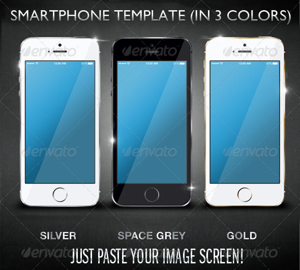 Layered SmartPhone Mockup in 3 Colors - Product Mock-Ups Graphics