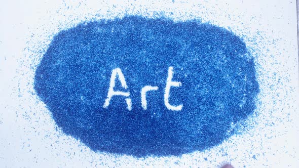 Indian Hand Writes On Blue Art