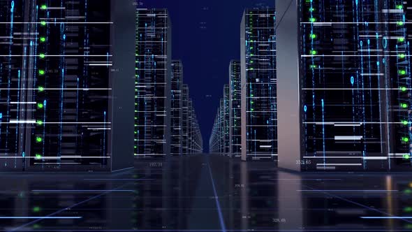 Cloud Computing Big Data Server Room Shuttle Background