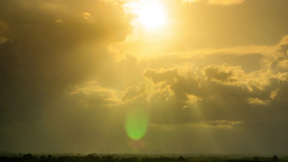 View of Colorful dramatic sky sunset or sunrise with Moving clouds background alt
