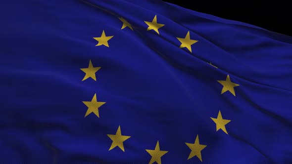Europe EU Flag. Seamless Looping Animation. 4K High Definition Video