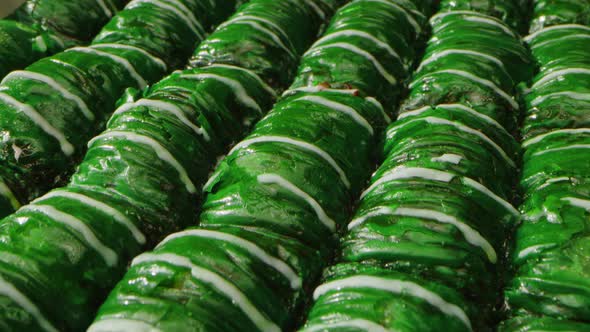 Baklava Traditional Turkish Dessert Served on a Tray