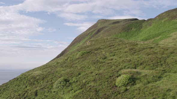 View of the Mountainous Scottish Landscape on the Holy Isle alt
