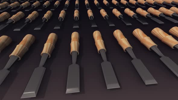 A Loot Of Wood Chizels In A Row Hd alt