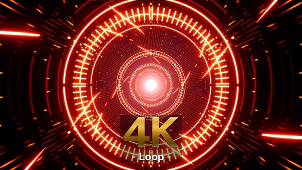 Flying Spin Light Particles into the Red Tunnel VJ Loop alt