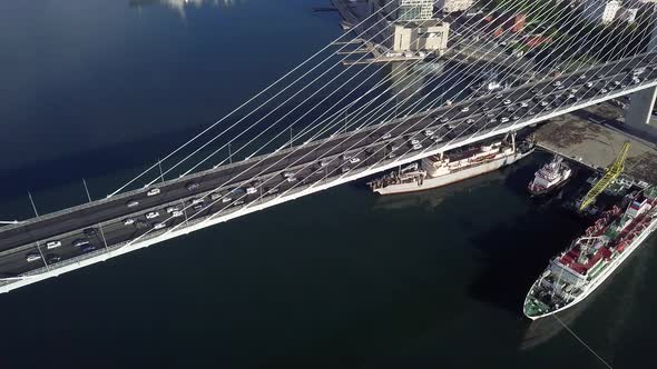 Summer View From a Drone of a City with Hills at Sunrise alt