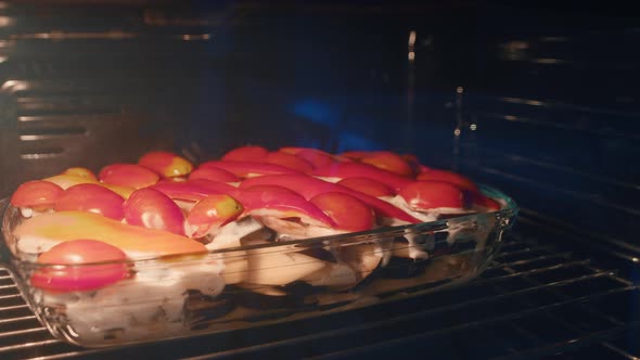 Vegetables are Baked in Oven Timelapse alt