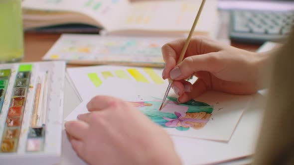 Young Graphic Designer Working on Modern Desktop Computer While Using Graphic Tablet at Desk in the alt