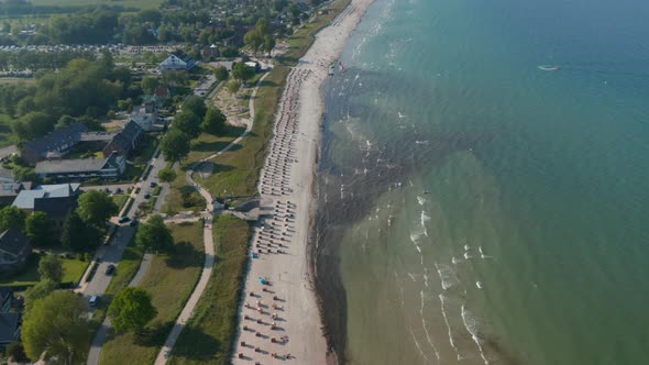 Majestic Aerial Drone View of Travel Destination Tourist Beach at ...