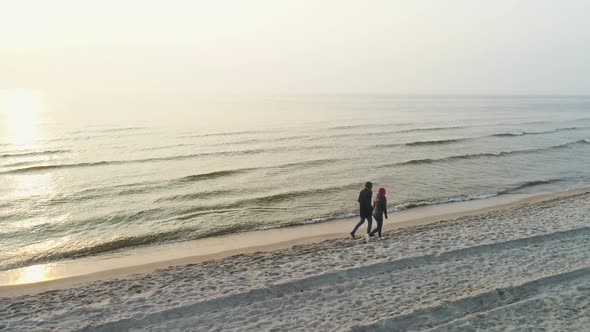 Couple In Love In Beautiful Seaside Scenary