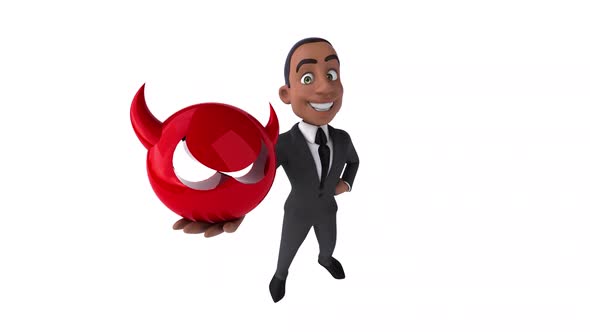 Fun 3D cartoon business man alt