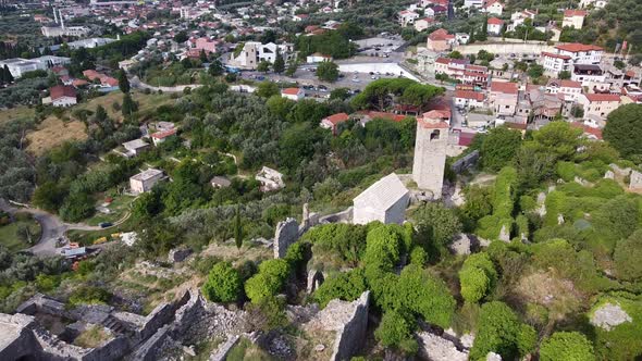 Bird's Eye View of Old Ruins Built on the Rock