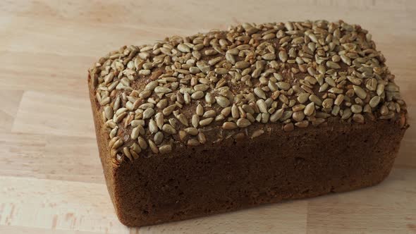 Bread with sunflower seeds. Delicious and healthy home-made wholegrain bread 
