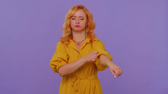 Girl Showing Biceps Feeling Power Strength to Fight for Rights Energy to Gain Success Win Fight alt