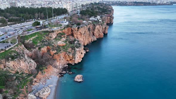 Park on the Cliff Aerial View Turkey Antalya 4 K alt