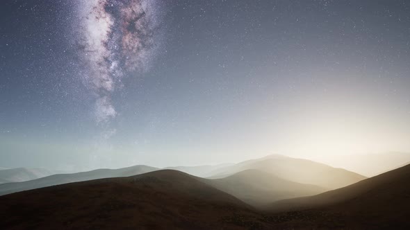 Milky Way Stars Above Desert Mountains alt