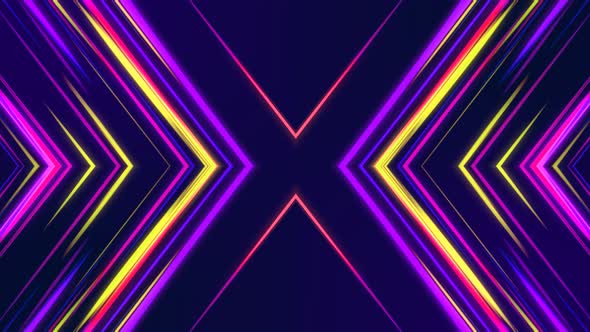 Abstract colorful Glowing Arrows Line Motion Background