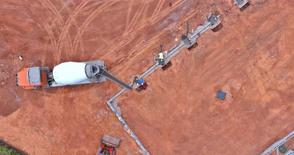 Under the Foundation of a New Residential Construction Home Sewer and Water Pipes are Laid in the alt