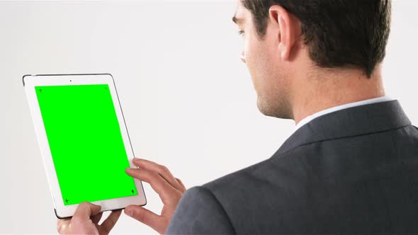 Businessman using digital tablet alt
