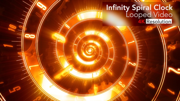  Infinity Spiral Clock 4K