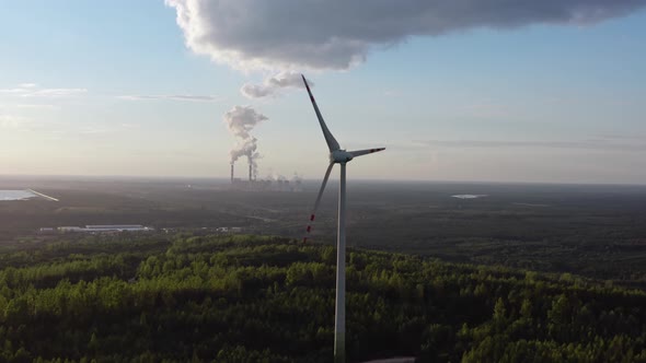 Wind Turbine against Coal Power Plant