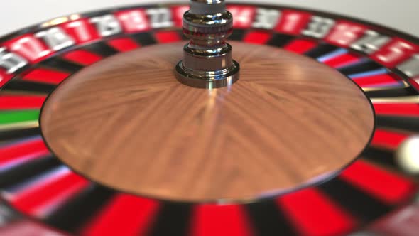 Casino Roulette Wheel Ball Hits 36 Thirty-six Red alt