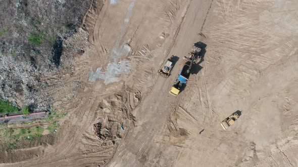 Top View of Machines Working on Waste Disposal alt