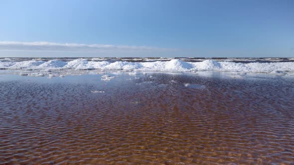 Ice on the Baltic coast in spring