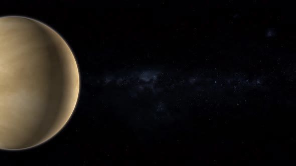 Planet Venus with Atmosphere 4K Space Scene. Vd 1156