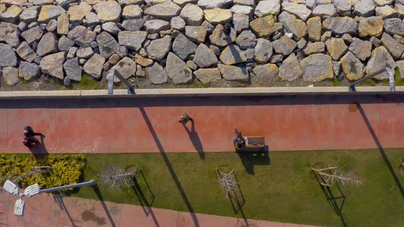 Istanbul Maltepe Bosphorus Top View Walking People alt