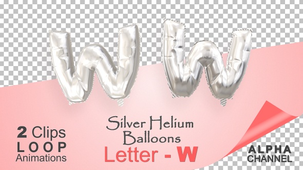 Silver Helium Balloons With Letter – W