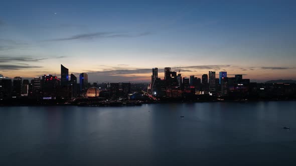 Panoramic  city skyline in Hangzhou china alt