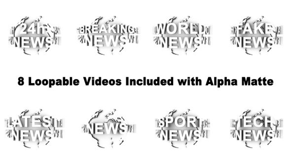 Various News Text Around The Earth, Package, Loopable