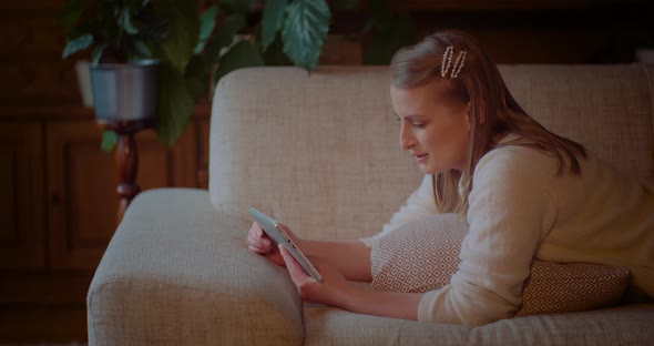 Positive Smiling Woman Having Online Meeting alt
