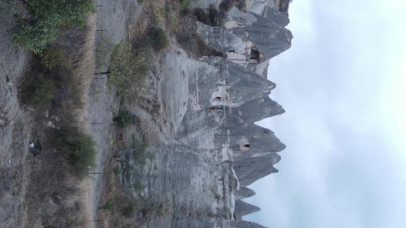 Vertical Video Cappadocia Landscape Aerial View alt