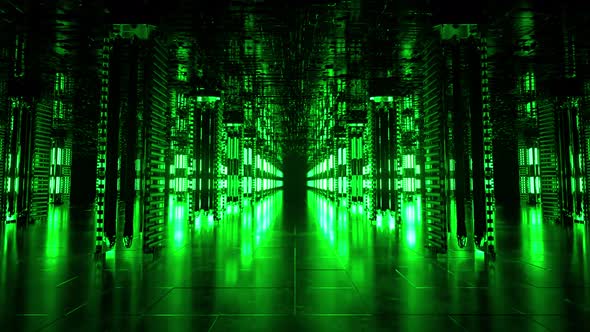 A Long Futuristic Corridor with a Technological Interior alt