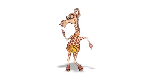 Cartoon 3D Giraffe Dance  Looped on White alt