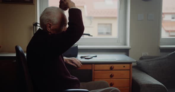 Portrait of Old Senior Man Retired alt