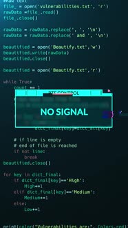 No Signal notification message over computer hacking program alt