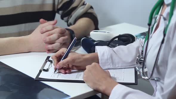 Nervous Patient At A Reception At The Doctor