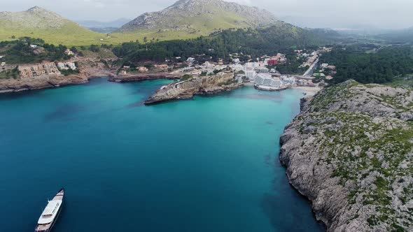 Aerial View of Boat at Seashore