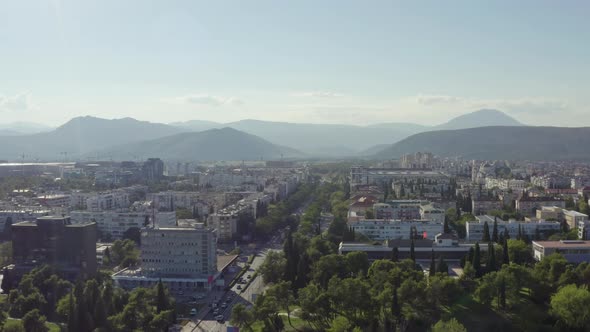 Aerial Shot Podgorica Capital City of Montenegro alt