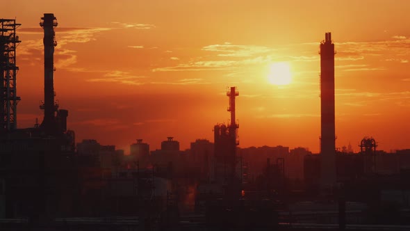 Industrial Plant and City at Sunset 2 alt