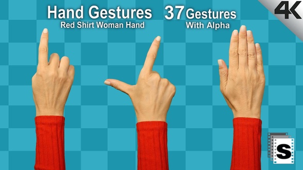 Hand Gestures Woman Red Shirt  