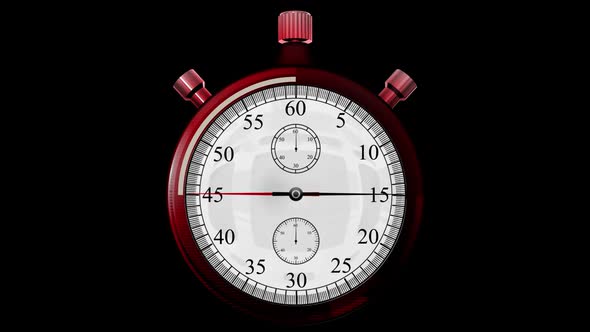 60 Second Countdown Clock - Red Stop Watch