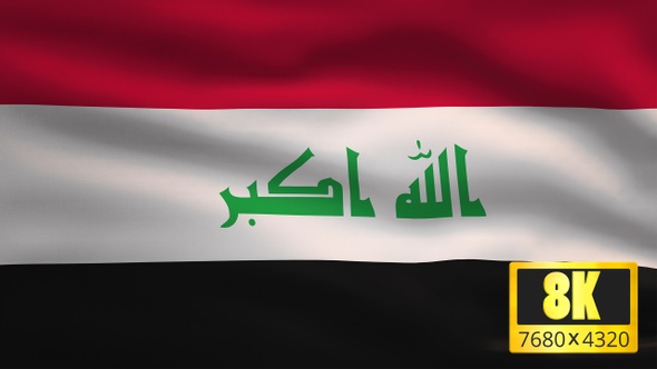 8K Iraq Windy Flag Background alt