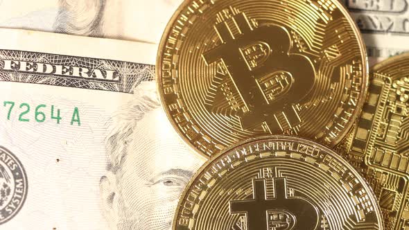 Macro Video, Bitcoin Coins Are On Dollar Bills