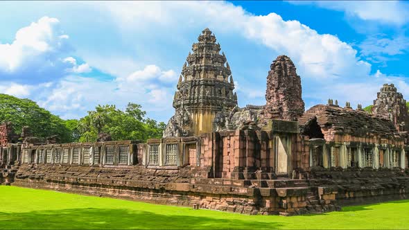 Time lapse of Phimai Historical Park, Thailand