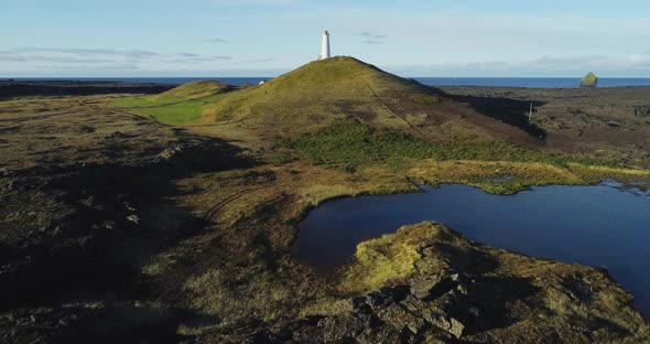 Lighthouse Reykjanes in Iceland