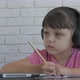 Pupil in headphones listen teacher. - VideoHive Item for Sale